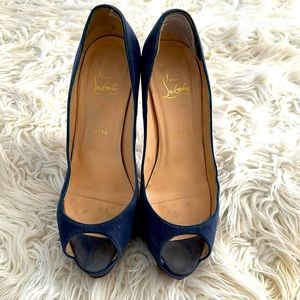 Christian Louboutin platform peep toe pumps